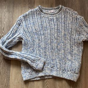 Cropped knitted spring sweater